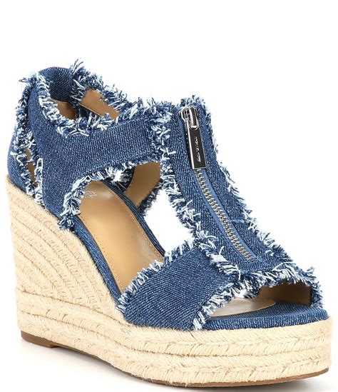 michael kors denim wedge sandals.